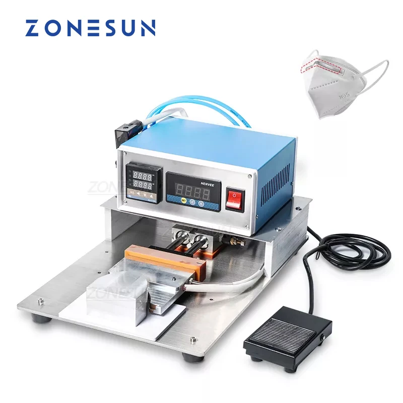 

ZONESUN N95 Mask Nose Bridge Line Bonding Machine Semi-automatic Hot Melt Aluminum Strip Welding Machine Mask Making Machine