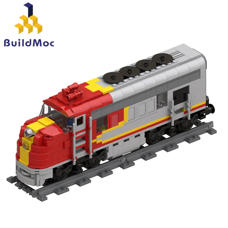 

BuildMoc Santa Fe Super Chief Trains Building Blocks Set Heavy Duty Passenger Locomotive Railway Track Bricks Toys Children Gift