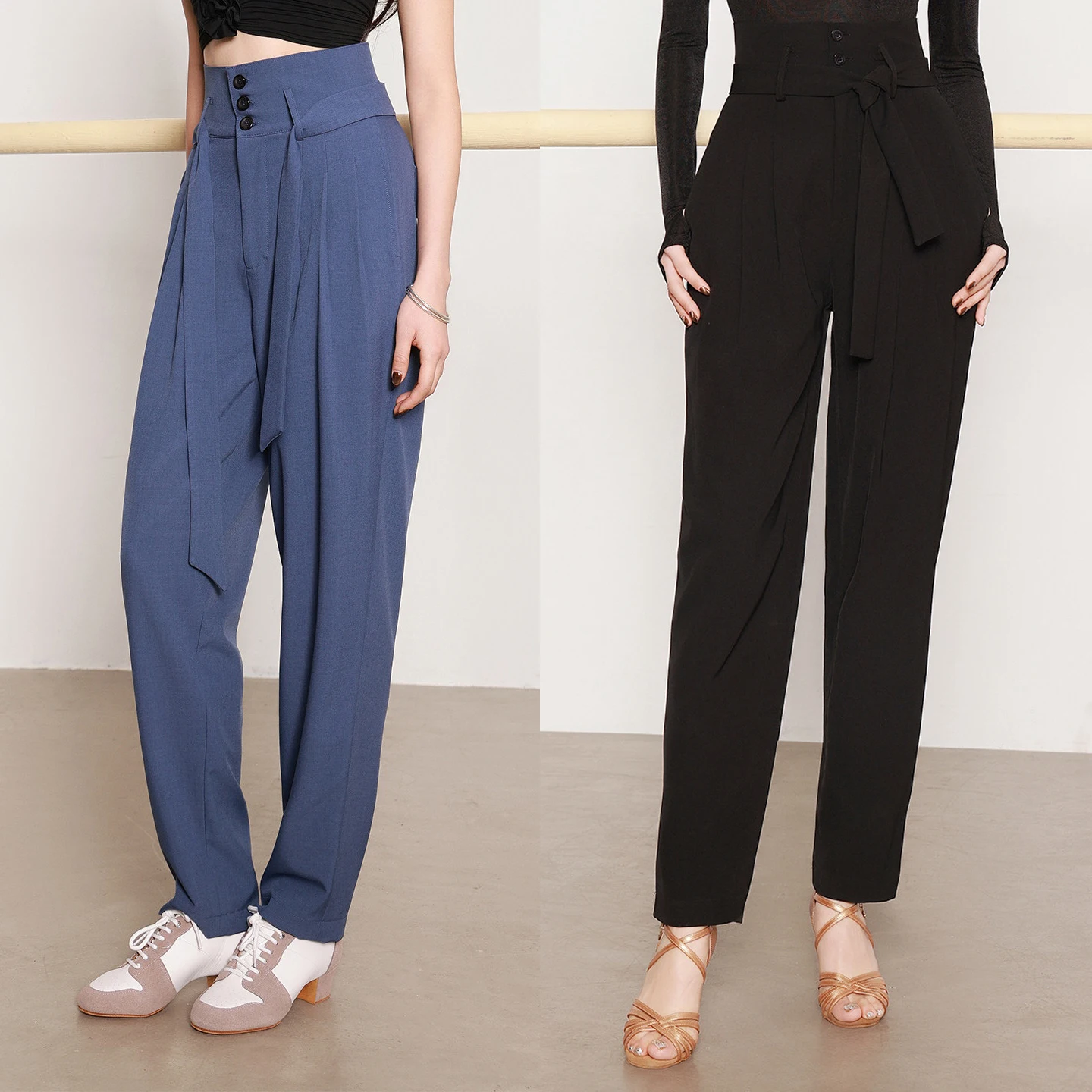 

Брюки для латиноамериканских танцев 2026, черно-синие, с высокой талией, для бальных танцев, для взрослых, для ча-ча-ча, румбы, танго, тренировочная одежда BL18477