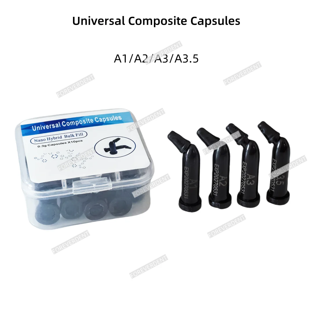

10pcs Dental Composite Resin Capsules Unidose OptraSculpt Foam Holder Caps Hybrid Light Cure Foam Pad Tool