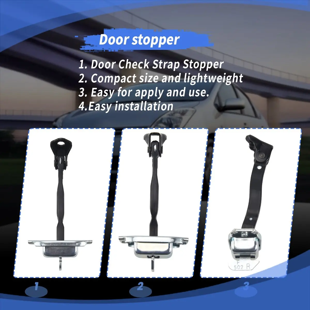 #73W (Black & silver)Door Check Strap Stopper Hinge Driver Front for Toyota Matrix Corolla,Automotive Parts & Accessories