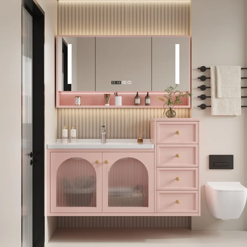 

European Led Bathroom Cabinet Shelf Drawer Vanity Mirror Bathroom Cabinet Wall Storage Armario De Banheiro House Accessories