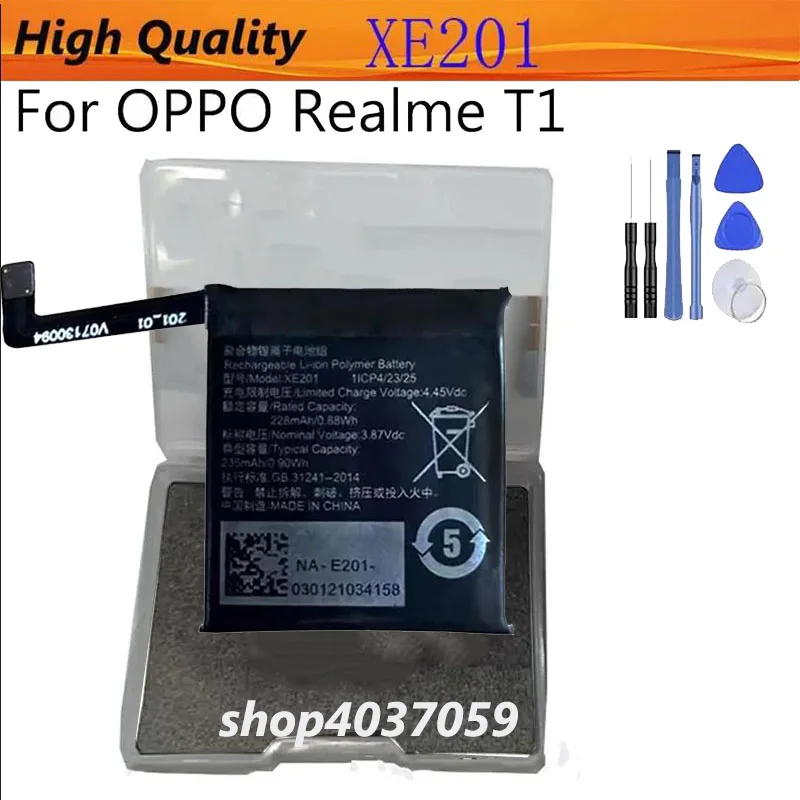

3,87 В 235 мАч XE201 для часов OPPO Realme T1, аккумулятор + инструменты