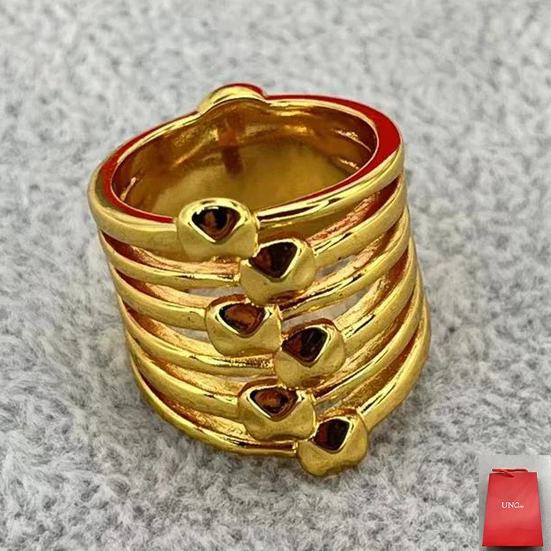 2024 New European and American Best Selling Creative Design Gold Plated Ring Holiday Jewelry Gift