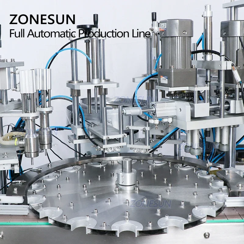 ZONESUN Custom Full Automatic Cosmetic Liquid Milk Honey Squeeze Bottle Vial Filling And Capping Machine for Production Line