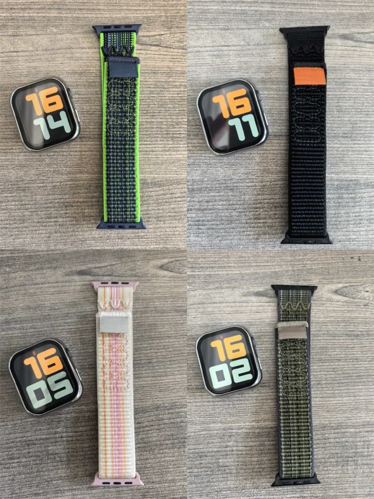 Tali Jam Tangan Sport Loop Nylon untuk Apple Watch 49mm 45mm 44mm Gelang Anyaman iWatch S10 9 8 7 6 5 4 3 se2 Ultra 2 46mm 41mm 42mm