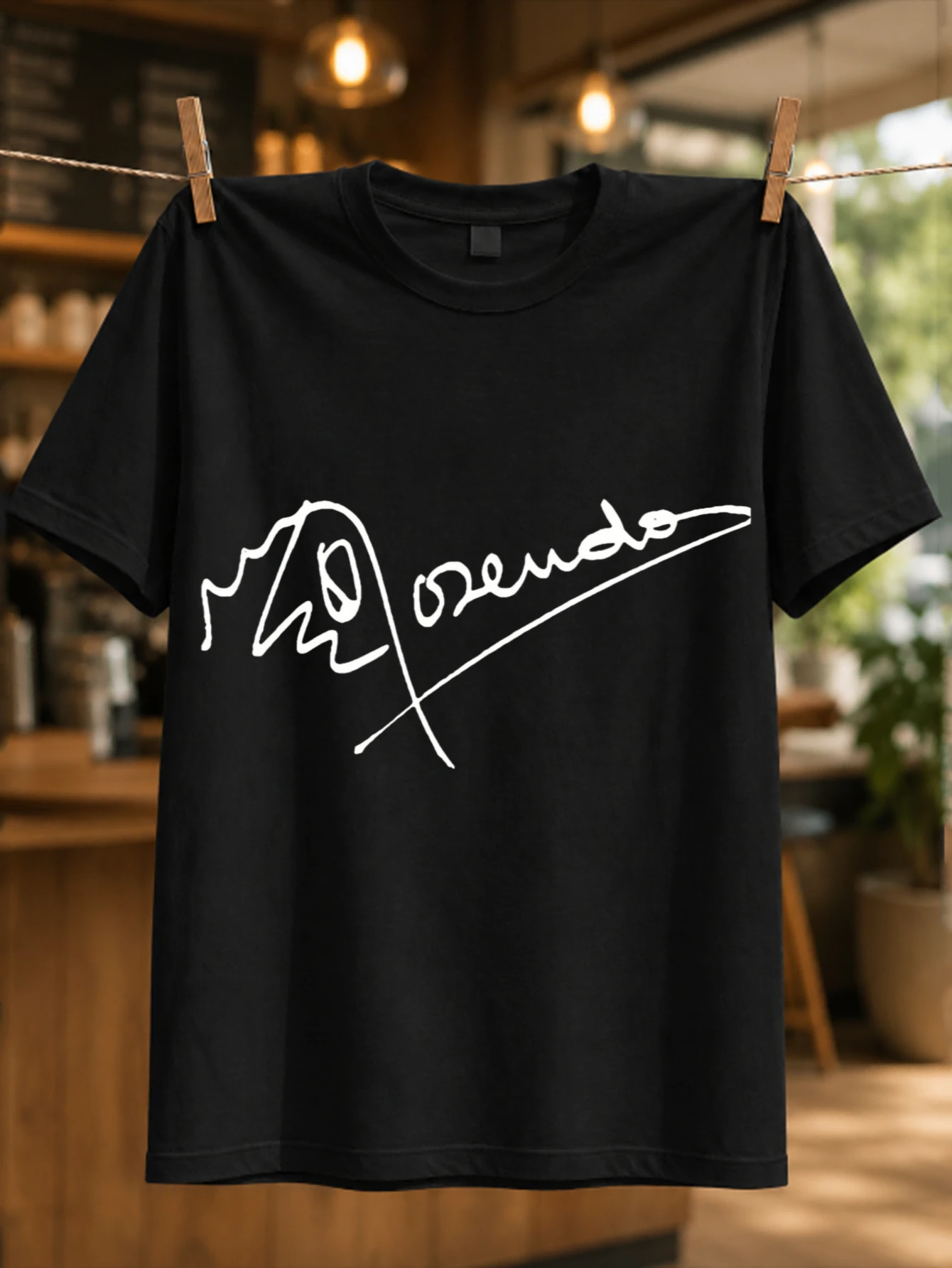 Signature oversized handwritten autograph line across  space minimal musician tribute graphic  Unisex All T-Shirt