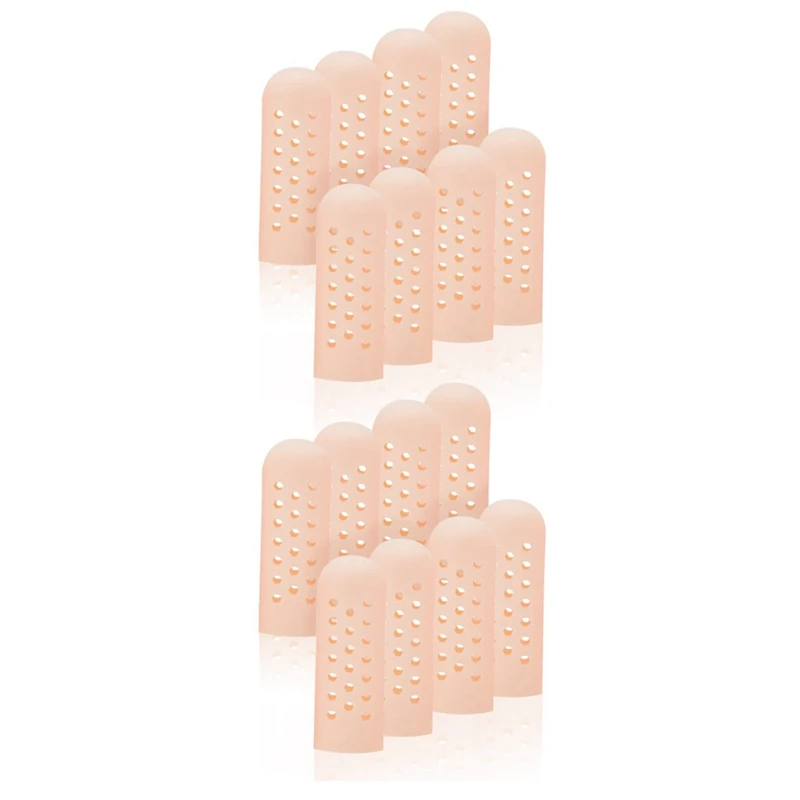 16Pcs Silicone Finger Protectors, Breathable Finger Caps, Fingertips Covers, Finger Sleeves Support For Finger Cracking