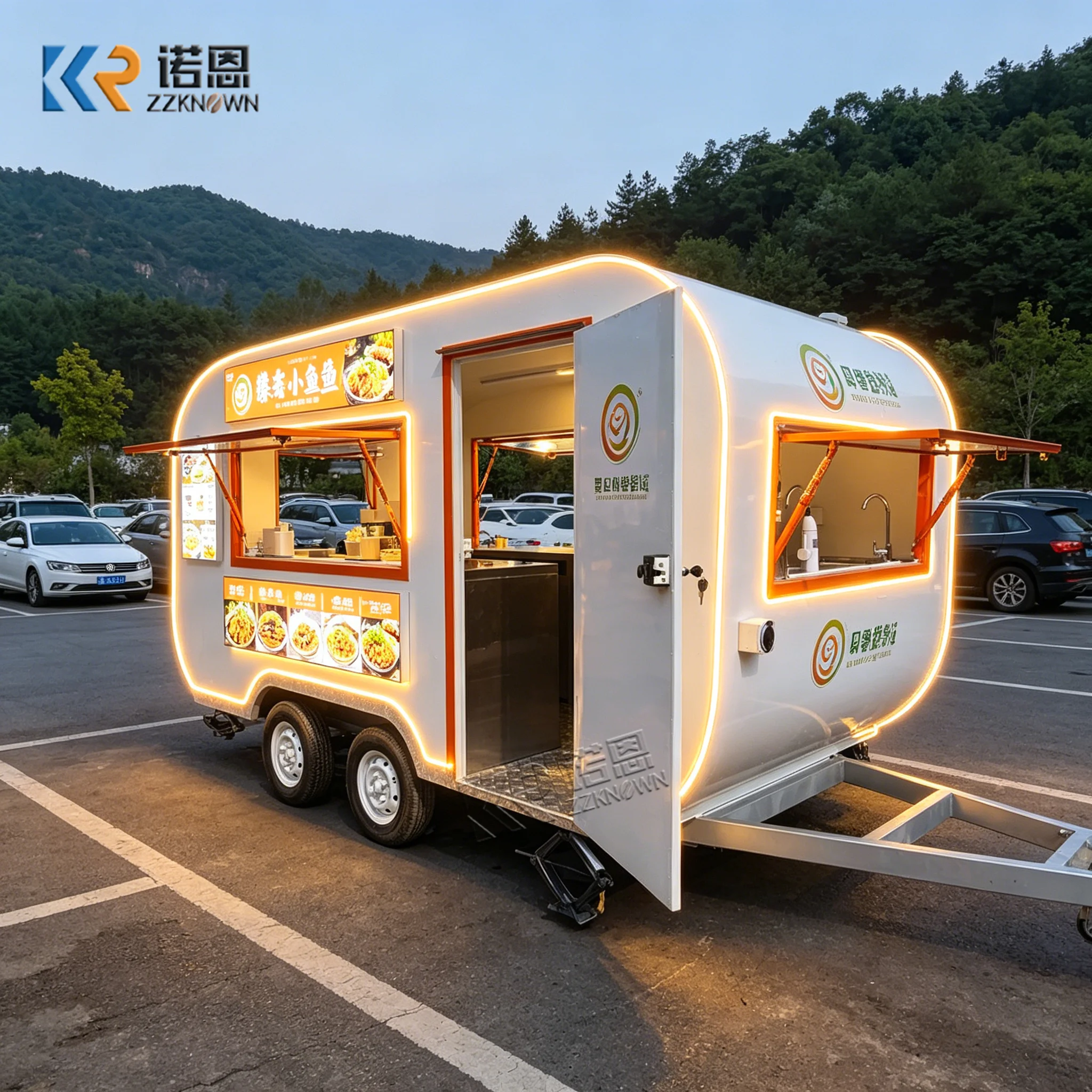 

Customization Mobile Kitchen Food Trailer Mobile Food Truck Trailer Remorque Food Truck with Full Kitchen Equipment