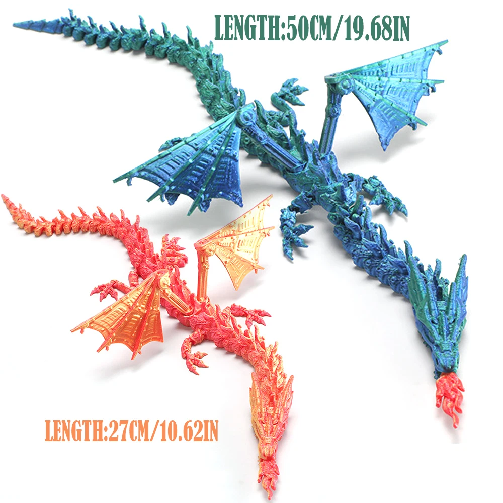 Mecha Flying Dragonの3D印刷されたおもちゃ,関節式の装飾品,動物の置物,装飾的なデスクトップモデル,男の子へのギフト