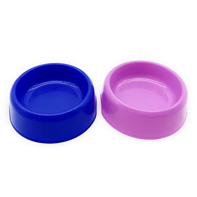 New Solid Color Pet Bowl Plastic Dog Bowl Cat Bowls Round Single Bowls Thickened Eco-Friendly Pet Supplies Dog Accessories