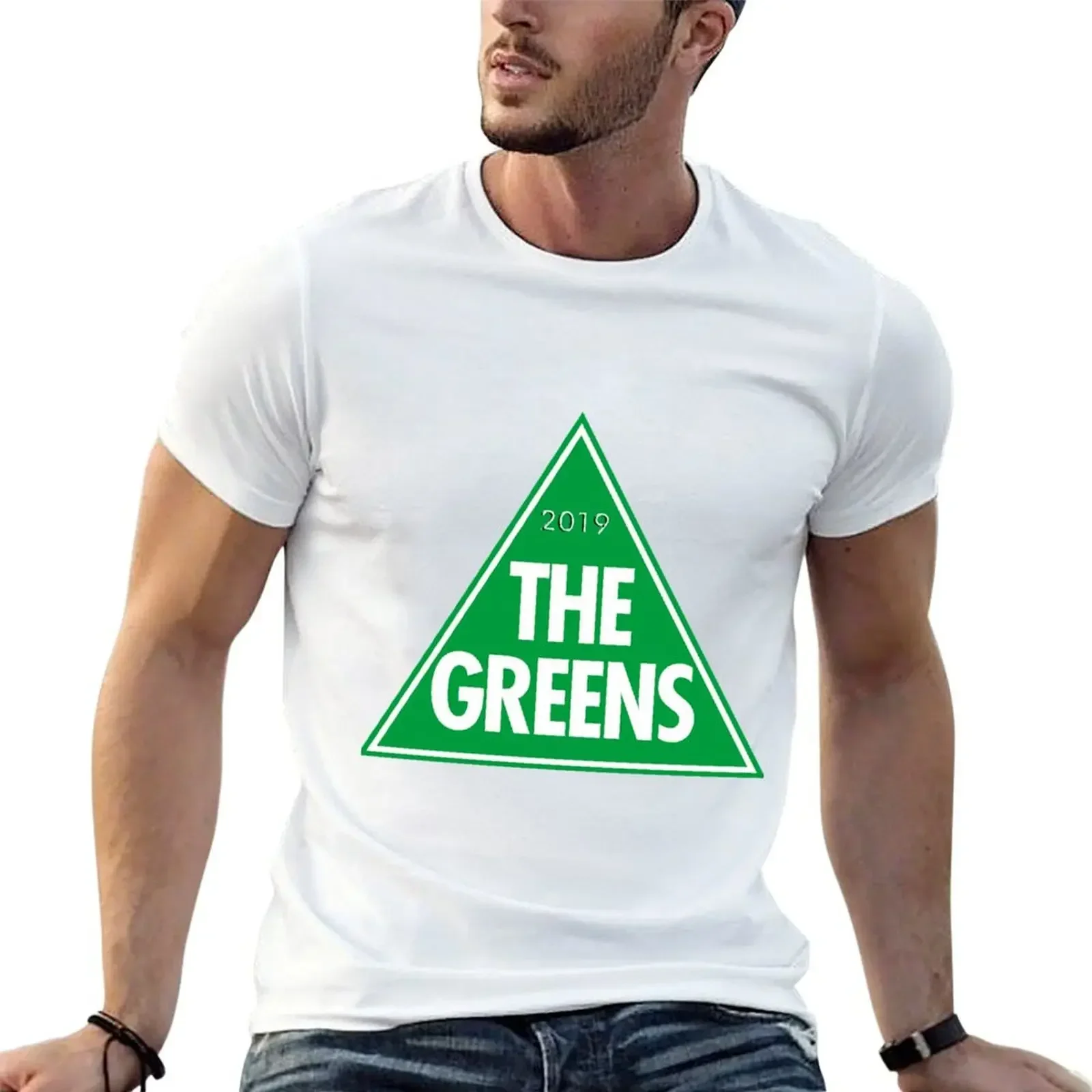 The Greens: The Green Party of Australia 2019 Logo T-Shirt plain graphic tee shirt tops mens clothing