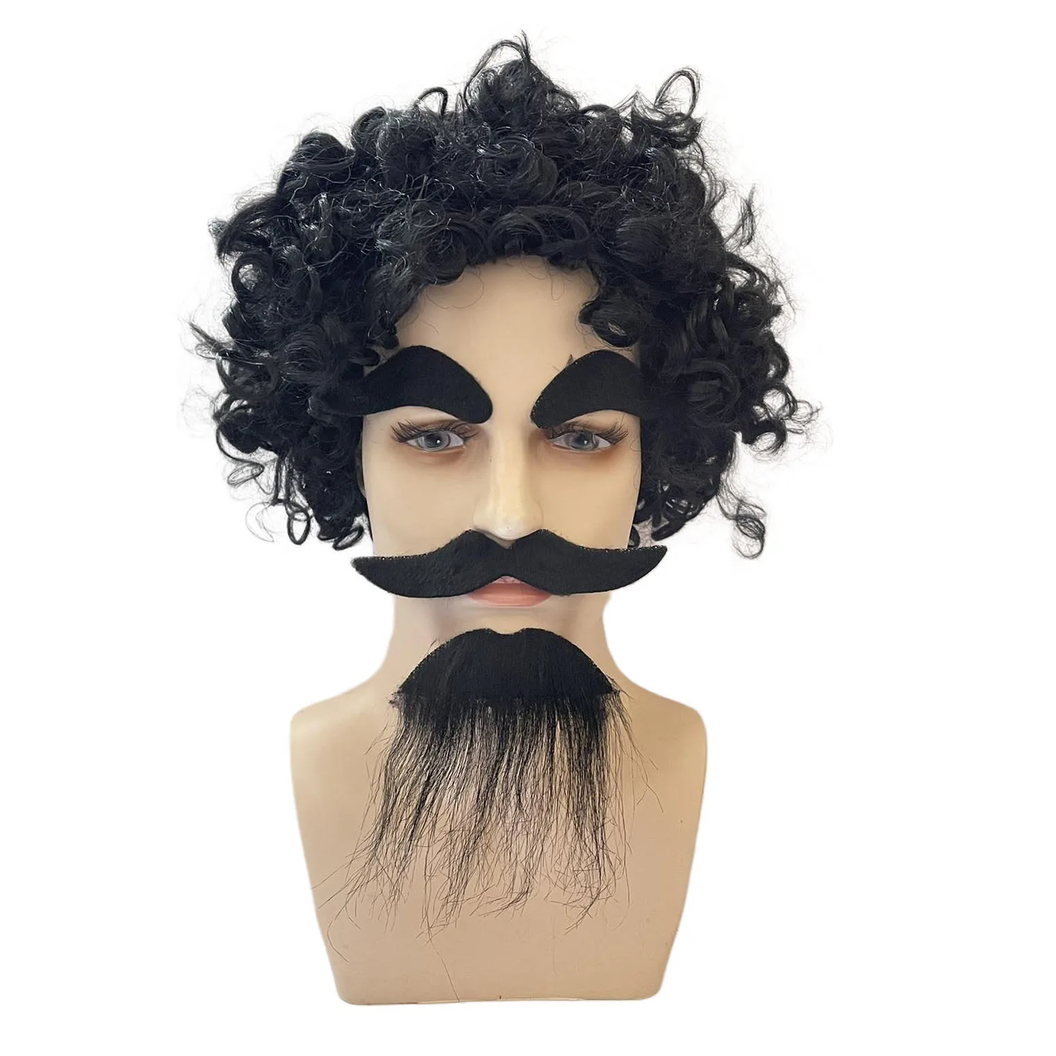 Funny Prom Dress Up Wig Santa Claus Wig White Exploding Head Pirate Wig Beard Character Costume Party Props