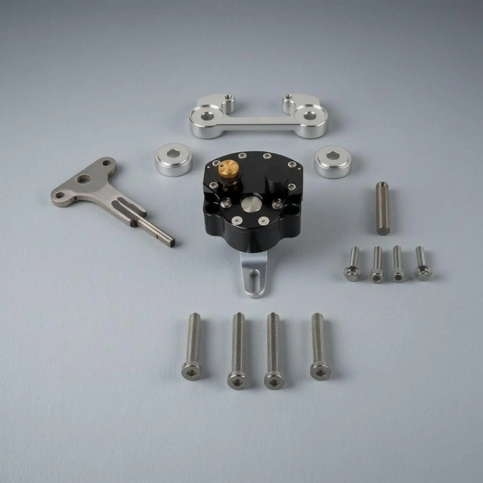 Steering Damper Mounting Kit CNC Damper with Mounting Bracket Motorcycle Steering Stabilizer for Enduro, Rough Roads