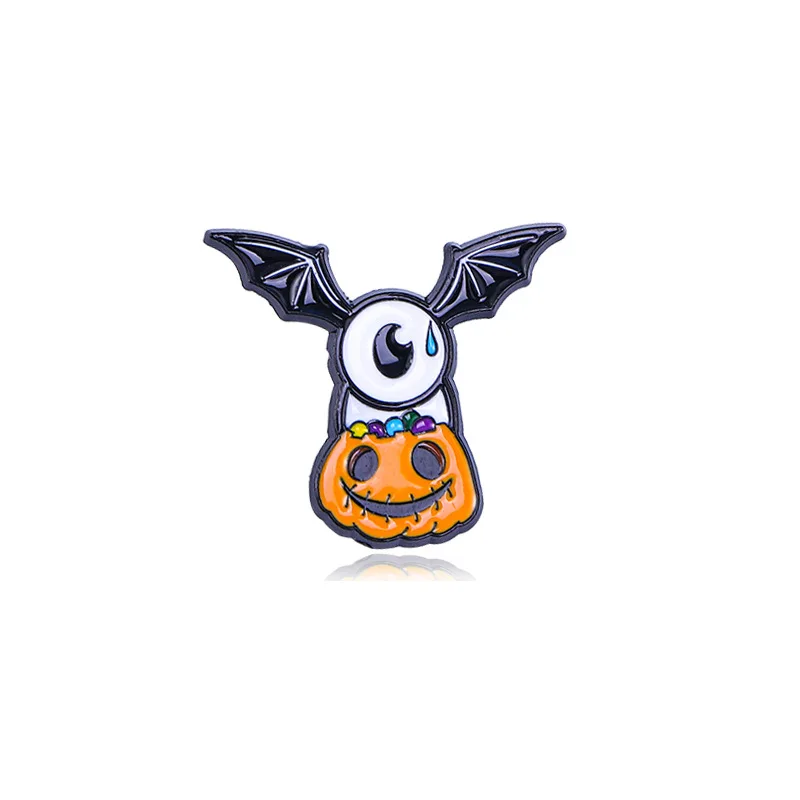 Halloween Creatieve Cartoon Leuke Broche Schedel Heks Pompoen Hoofd Bat Badge Pin Gesp Accessoires Emaille Sieraden Cadeau