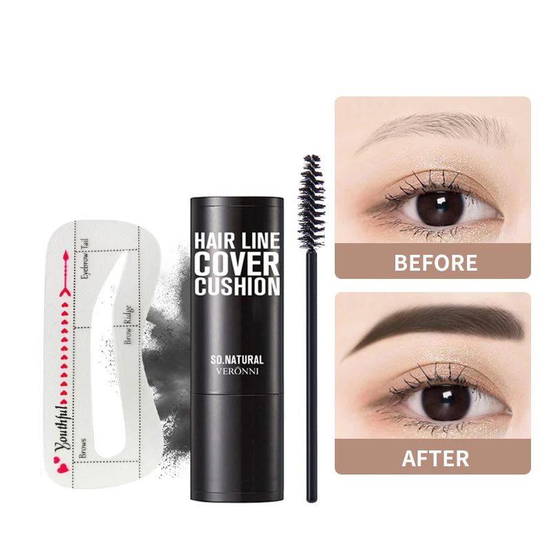 Lazy Eyebrow Powder Stamp Set Retouching Eyebrow Hairline Face Shadow Waterproof Long Lasting Easy Colouring No Smudge Makeup