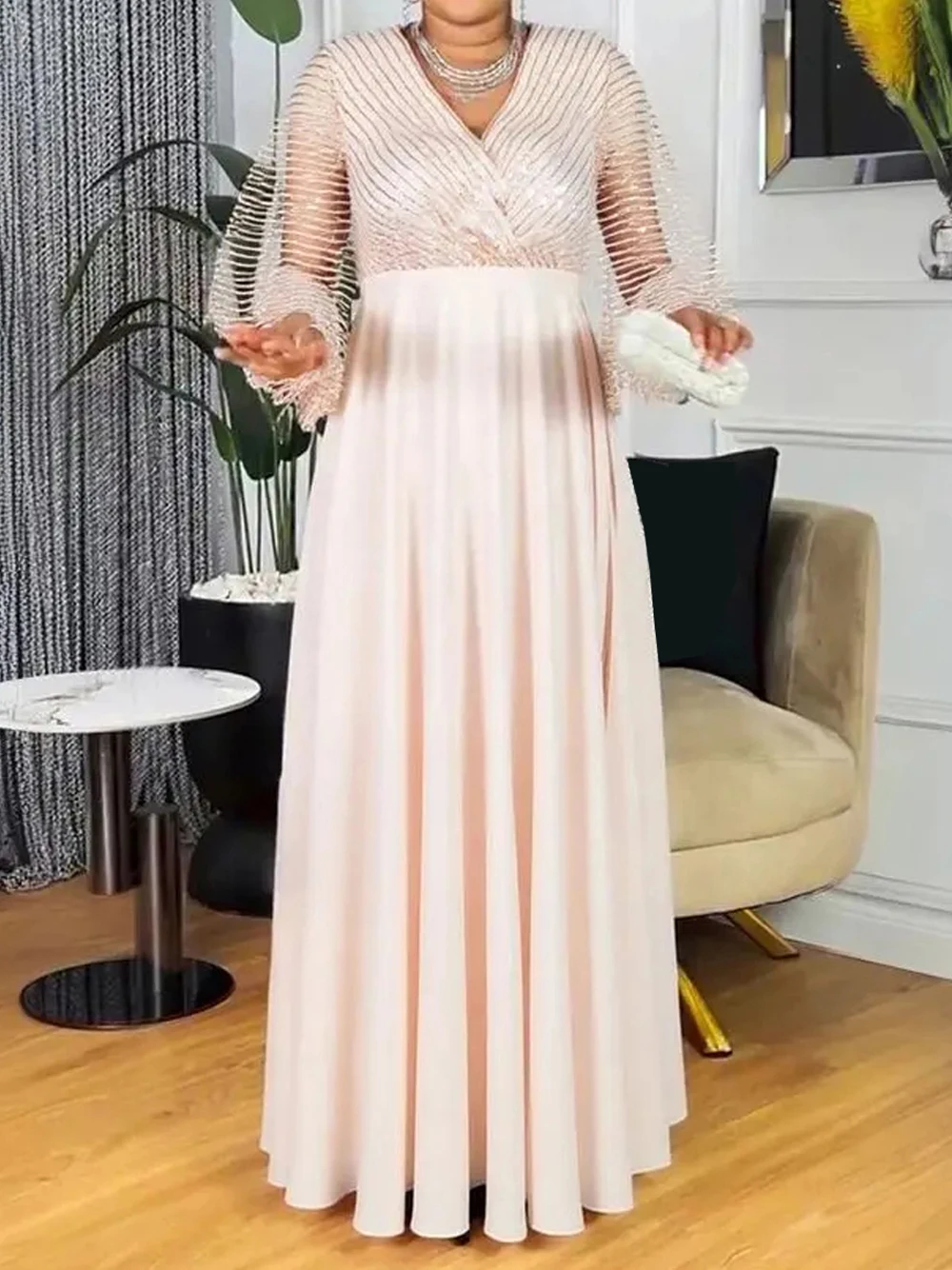 African Party Dresses For Women Dashiki Ankara Sequin Clothing Wedding Evening Gown Elegant Turkey Muslim Maxi Dress Kaftans