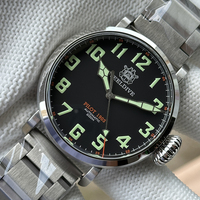 STEELDIVE Men Pilot Watch 46.5mm Military Automatic Mechanical Wristwatch Diver 20Bar Waterproof C3 Luminous Sapphire NH35