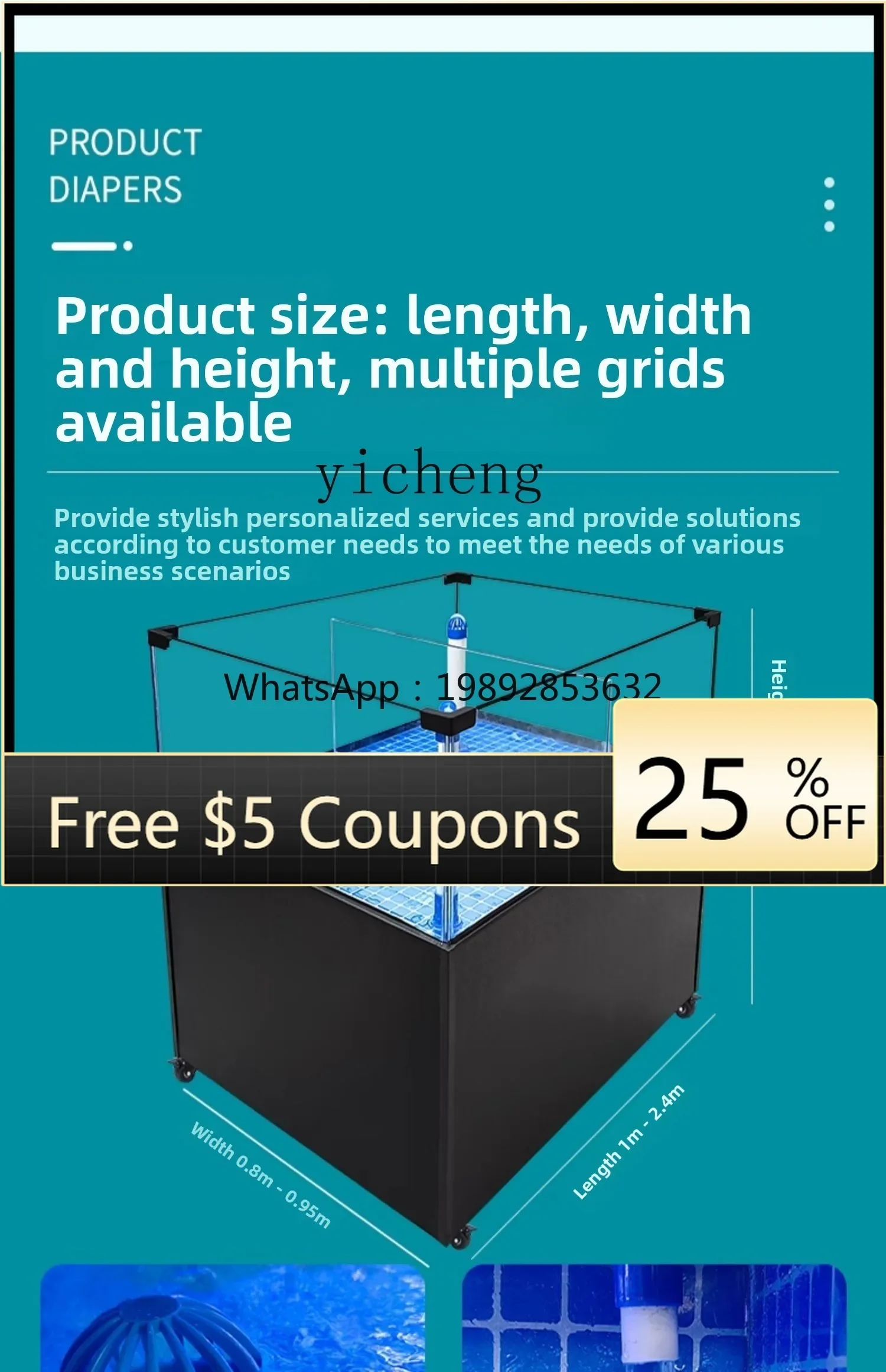 

A1 Mobile Seafood Fish Tank Restaurant Special Aquatic Products Fish Selling Pool Supermarket Seafood Pool