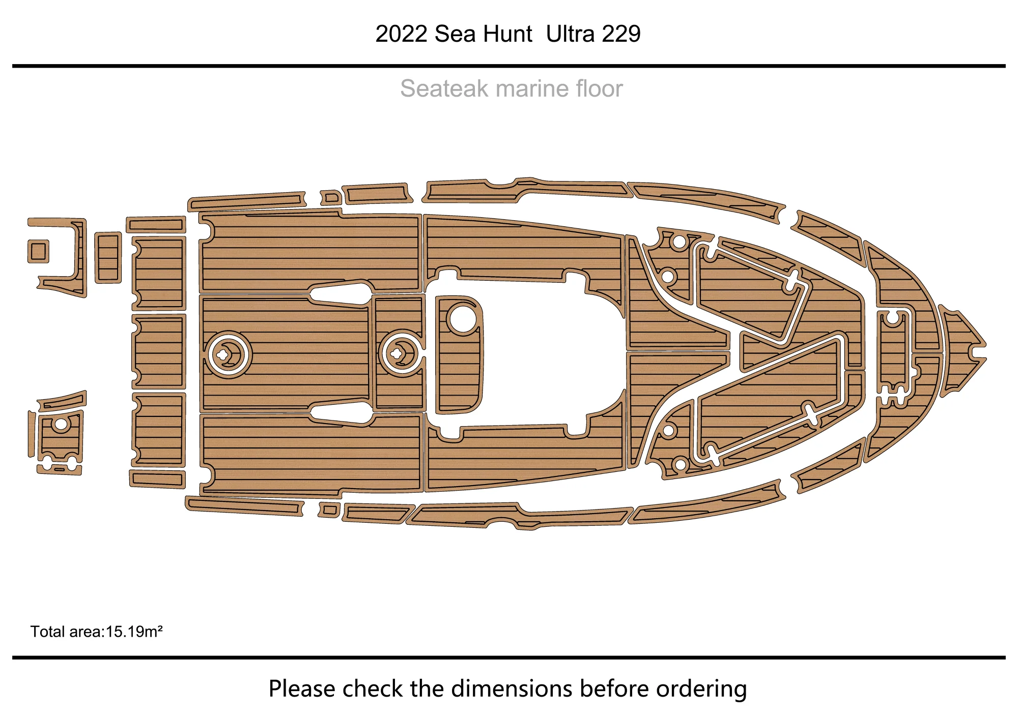 

2022 Sea Hunt Ultra 229 Cockpit swimming platform 1/4" 6mm EVA fAUX carpet Water Ski Yacht Fishing Boat Non-slip mat floor