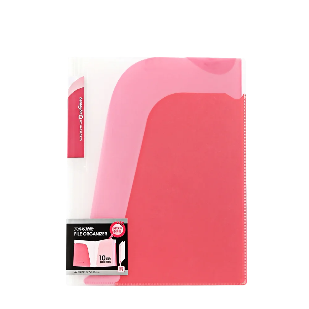 Dual-color Multi-functional Storage Folder Angled-cut Waterproof A4 Document Organizer Portable Durable Student File Folder Exam