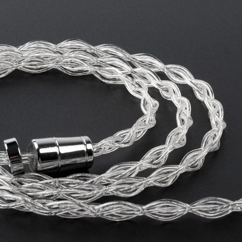 KBEAR Cavo per auricolari di aggiornamento flagship in argento sterling trasparente intrecciato a mano disponibile in spine da 4,4 mm/3,5 mm/2,5 mm
