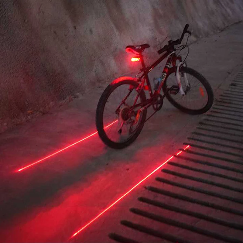 LED Bicycle Bike Light Night 2 Laser + 5 LED Rear Bike Bicycle Tail Light Safety Warning MTB Red Rear Lamp luzes traseiras