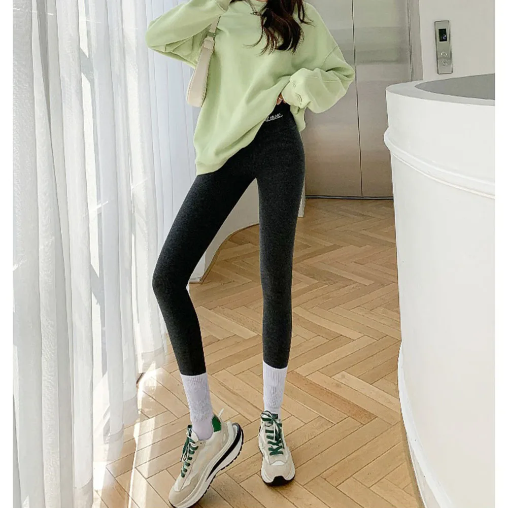 Leggings de cintura alta para mujer, pantalones ajustados de lana, pantalones cálidos de invierno gruesos