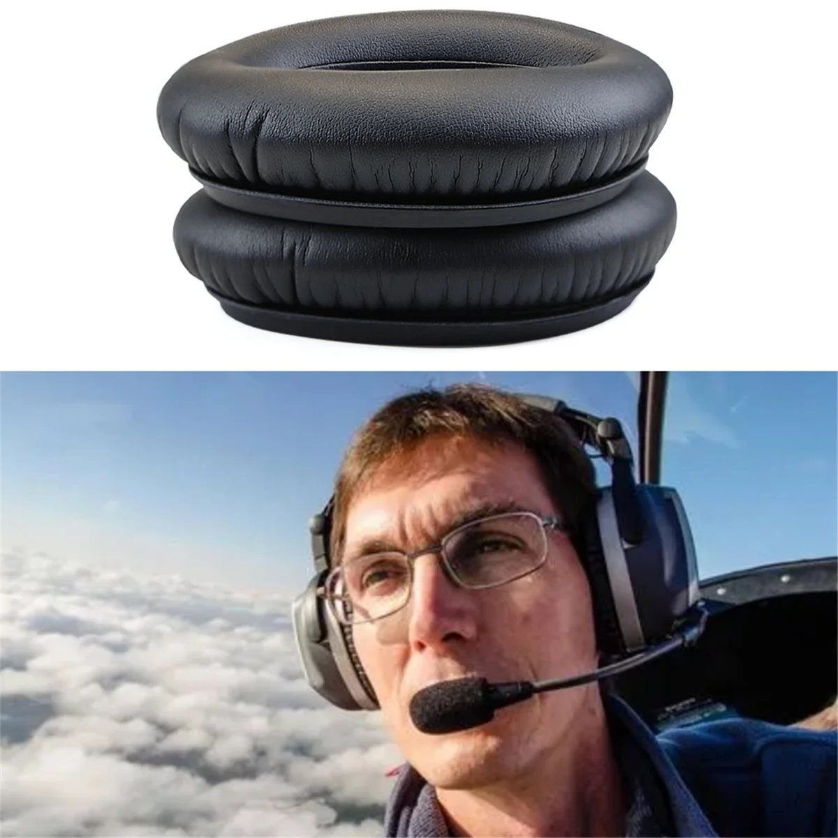 For Lightspeed Zulu//Zulu Aviation Aviation Pilot Multifunctional Convenient Earmuffs,2 Pcs
