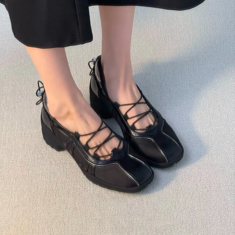 Sommer Neue Nischen-Kollektion: Plissierte Riemen-Ballettschuhe für Damen, Bequeme Flache Schuhe ohne Fußermüdung