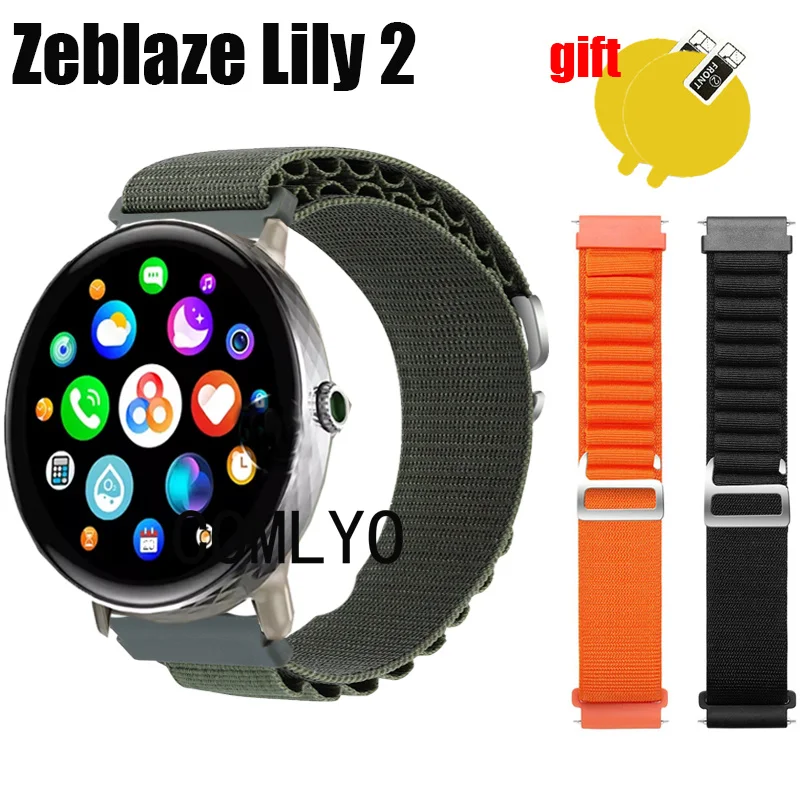 Band For Zeblaze LILY 2 Smart Watch Strap Nylon Adjustable Soft Bracelet FOR Women Men Belt Screen protector film