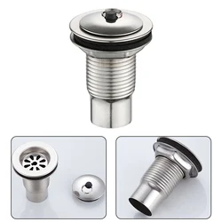 For Bathroom Pool Sink Drain Filter Kitchen Accessories 60mm Drain Button Durable Easy To Install Stainless Steel