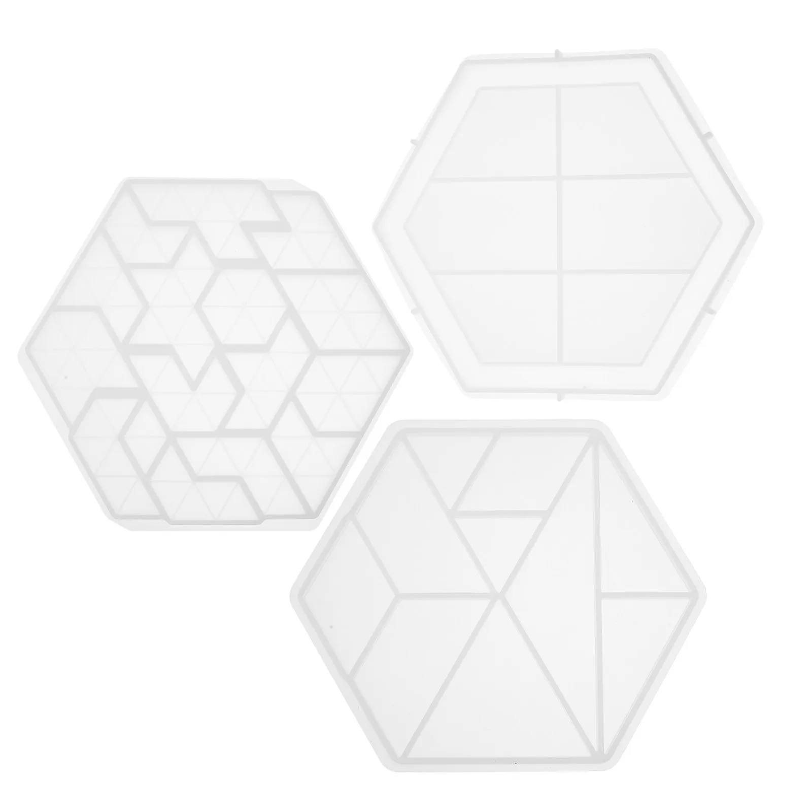 

3Pcs Creative Silicone Mold for DIY Hexagon Puzzle Making Fine Workmanship Reusable Craft Tool Non-Stick Art Mould