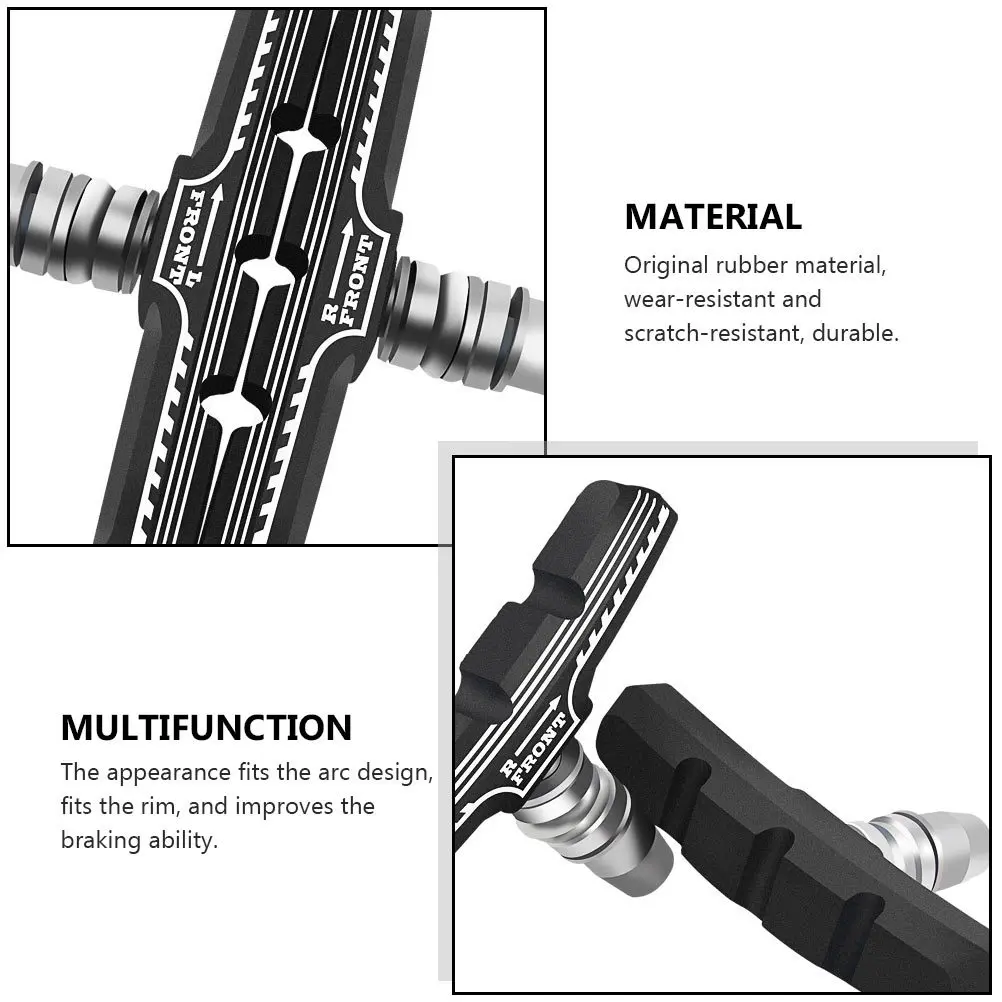 

1Pair Mountain Bike Brake Pads Road Cycling Silent Operation Deep Groove Drainage Wear Indicator Rim Fit Technology Brake Blocks