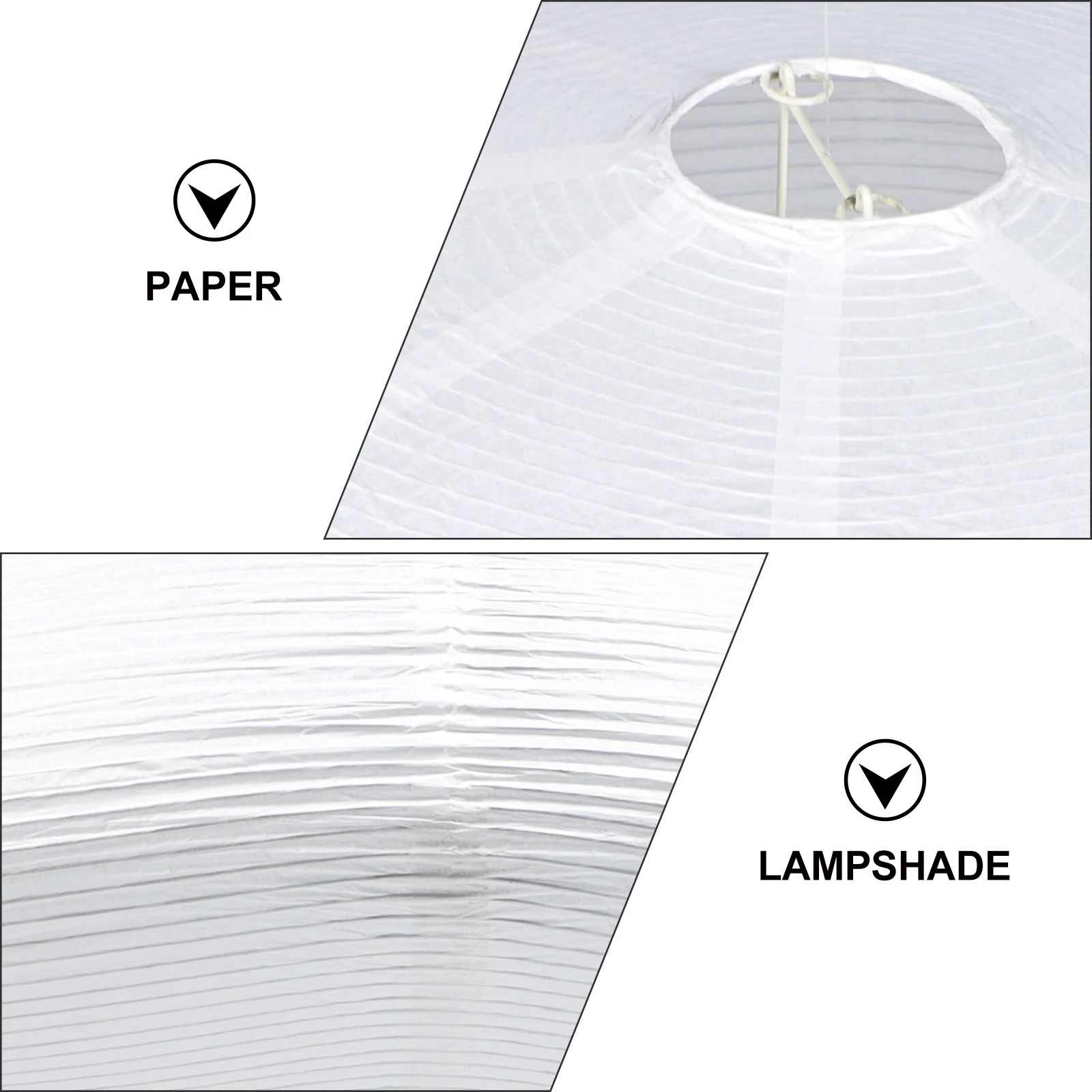 Japanese Paper Lampshade White Cotton Round Lighting Shades Home Decor Pendant Light Cover Bedroom Living Room Study Office