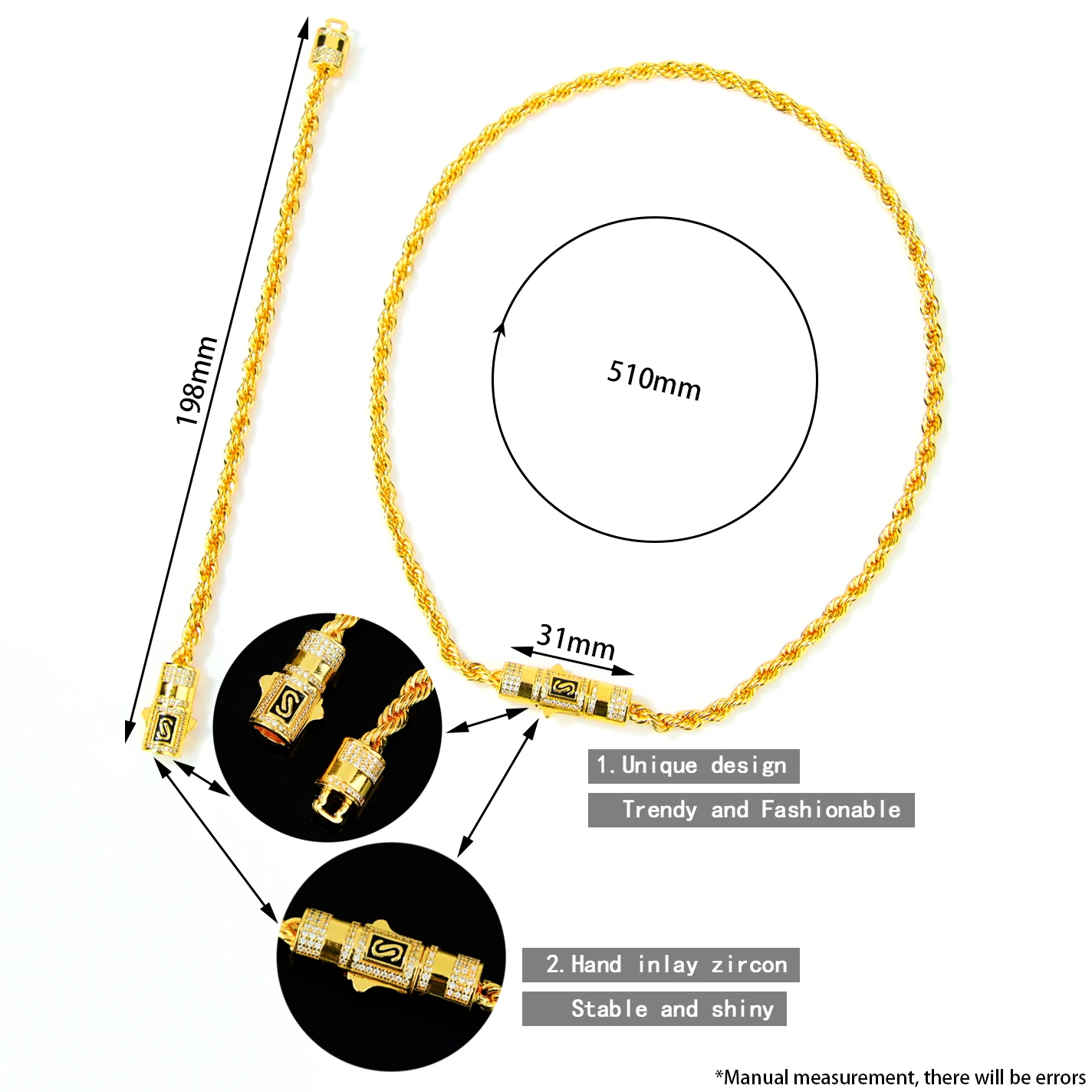 Arabic Fashion Twist Jewelry Set 21k Gold Plated Italian Punk Hip Hop Charm Necklace Bracelet Moroccan Women Vintage Jewelrys