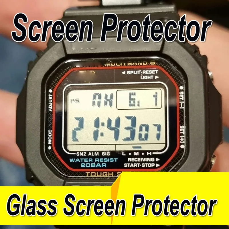 3Pcs Glass For GW-M5610 G-5610  GBX-100 GX-56 DW-5600 GMW-B5000 B5600 GW-6900 DW-6900 Watch Scratch Resistant  Screen Protector