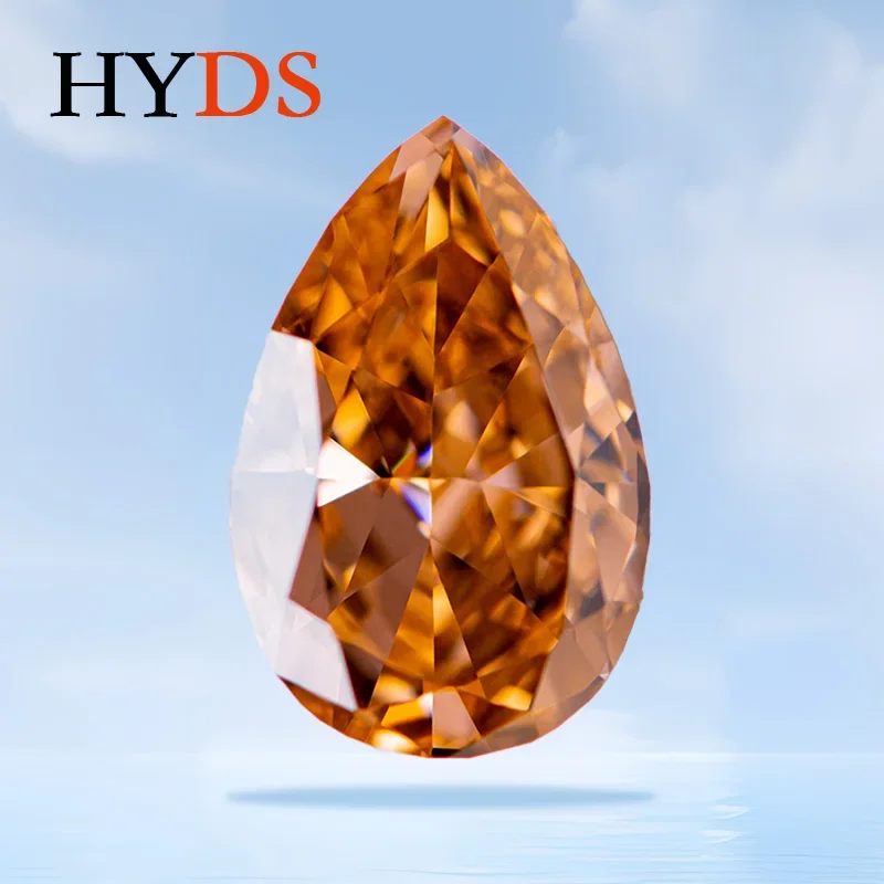 Cubic Zirconia Morgan Orange Color Crushed Ice Cut Pear Shape Charms for Diy Jewelry Making Earrings Materials No Certificate