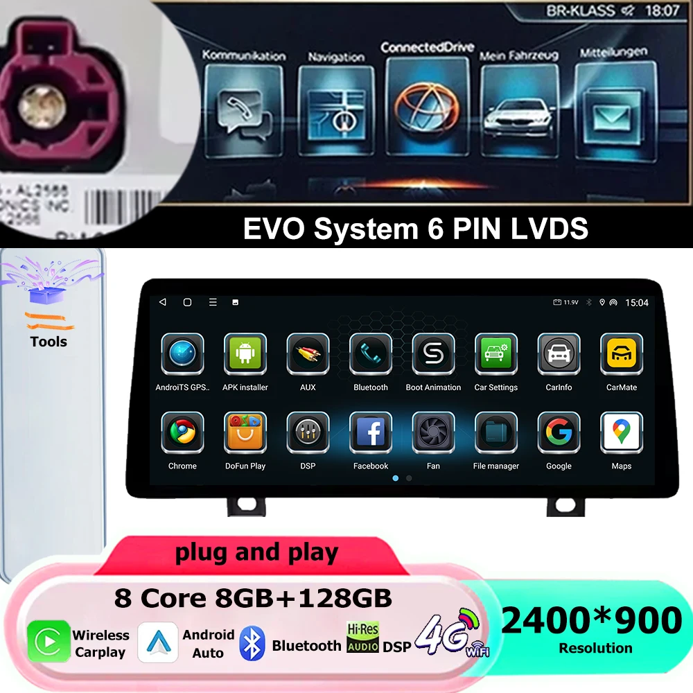 Android 16 voor BMW 2 Serie F45 F46 2014 - 2018 NBT EVO Systeem Auto Video Multimedia PlayerGPS navigatie Bluetooth Auto Gereedschap