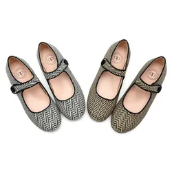 AP gemoetric print mary jane shoes kids girls fall winter fashion princess dressy flat shoes