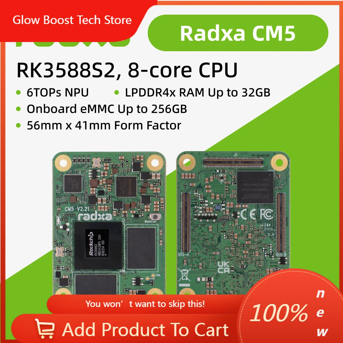 

NYRadxa Cm5 Rk3588s2 8-core Cpu Radxa Cm5 Lite Rk3582 6-core Cpu Compute Module, Gpu, Npu, Single Board Computer