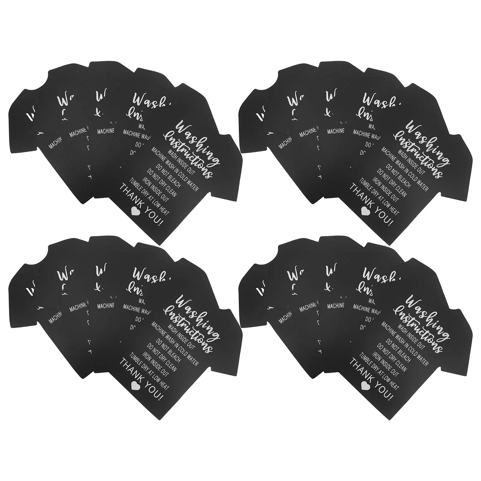 

300Pcs Shirt Care Instruction Cards Sturdy Thick Paper Clothing Cleaning Guide Tags Washable Apparel Wash Guide Card T-Shirt