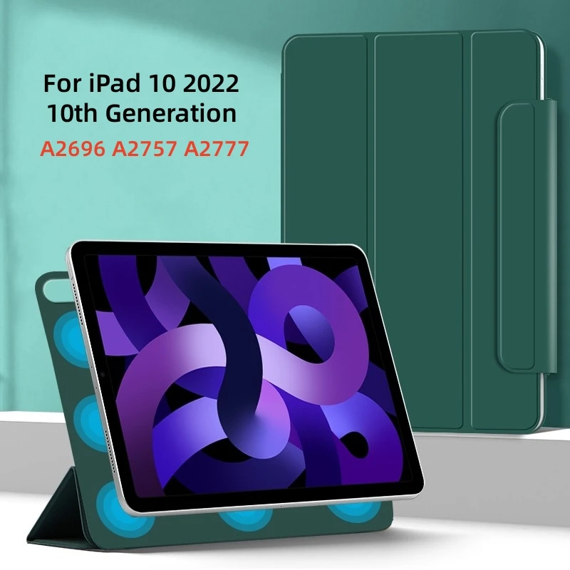 For New iPad 10 2022 10th Generation Tablet Magnetic Smart Folding Cover Funda for Apple iPad 10 9 Inch 2022 Case A2757 A2777