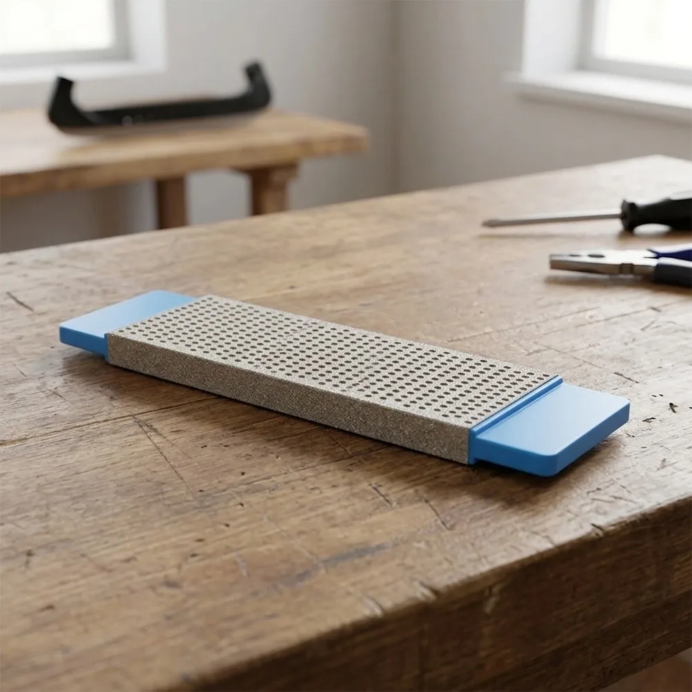 360# and 1000# Double Sided Diamond Whetstone Mounted on Solid Aluminum for base for Consistent Edge Sharpening on For Skate