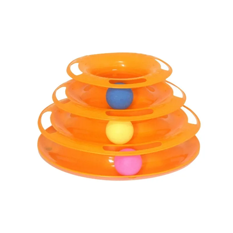 Funny Cat Pet Toy Cat Toys Intelligence Triple Play Disc Cat Toy Balls Ball Toys Pets Green Orange