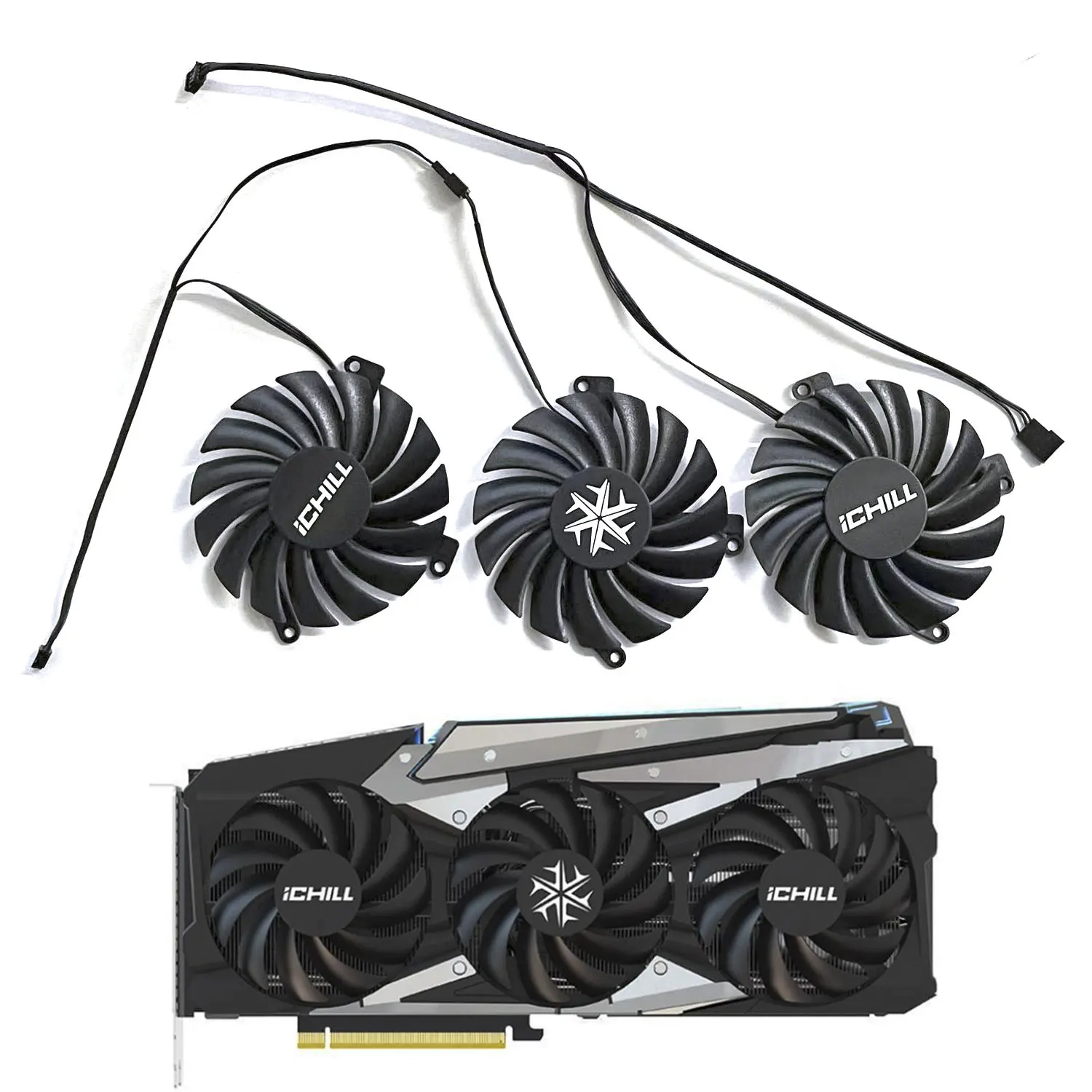 New CF-12915S RTX 3080 3070 ICHILL X4 GPU fan for INNO3D RTX 3080, RTX 3080 TI, RTX 3090 iCHILL X4 graphics card cooling fan