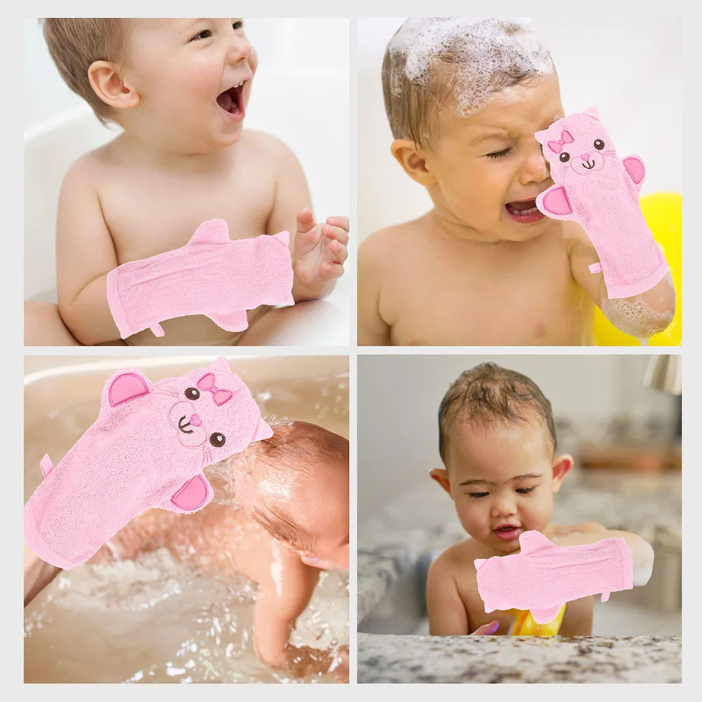

2Pcs Child Cartoon Bath Gloves Soft Exfoliating Mittens for Kids Bathing Supplies Body Cleaning Shower Foaming Lather Maker