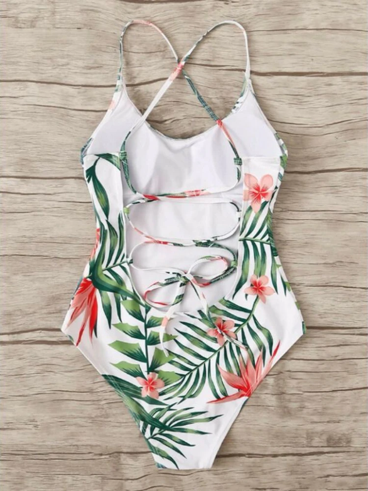 Cover-up Women Simple Summer Swimwear Printed Hot Sexy Beach Style Holiday Slim Leisure Students Conservative Chic Ins 