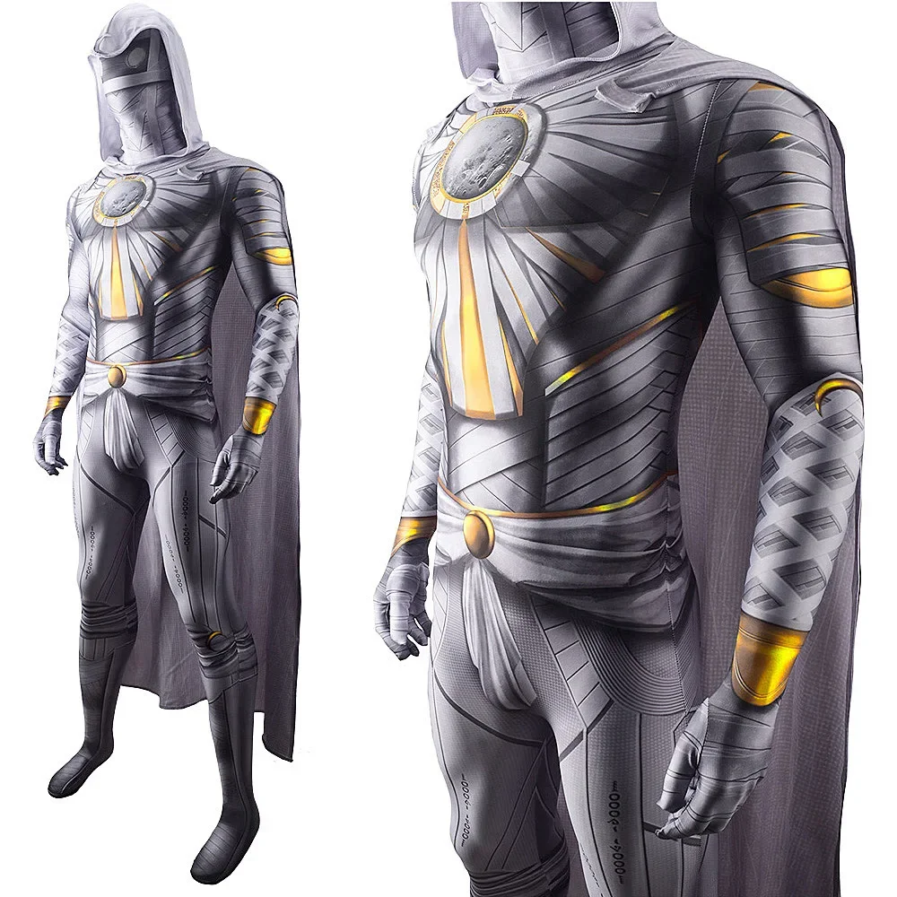 Moon Knight Costume Cosplay 3D Stampato Spandex Zentai Abiti Costume di Halloween Marc Spector Tuta Cosplay per adulti/bambini