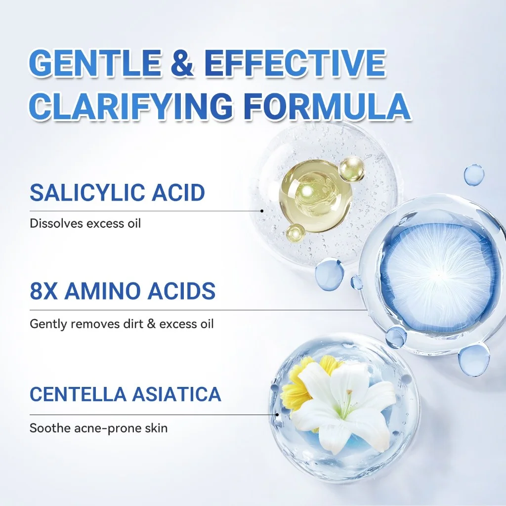 دكتور ليو غسل الوجه حمض الساليسيليك حب الشباب القتال تنقية المطهر السيطرة على النفط مكافحة حب الشباب